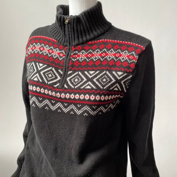 Chaps Blk Cotton Zip Sweater - sz 18/20 - Picture 8 of 10